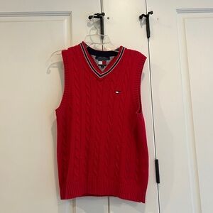Tommy Hilfiger V-Neck Red Sweater Vest
